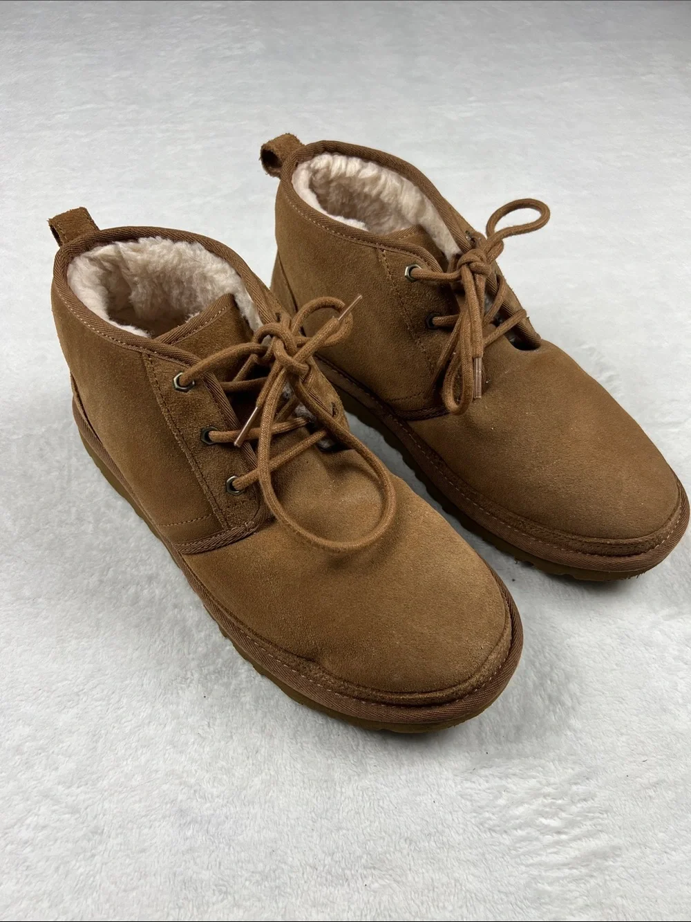 UGG Neumel Chestnut Suede Chukka Boots Men’s Size 10 Sheepskin Lined 3236-CHE